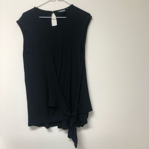 Vanessa Virginia, Black, Sleeveless, Tie-front Top